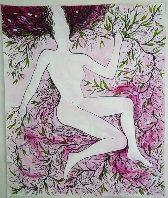 Untitled, Iman Shaggag  2012, mixed media on canvas, 60 x 50.5 inches - 1502 x 128 cm, Philadelphia, US; Collection of the artist