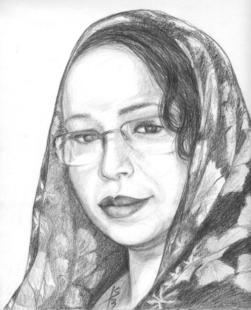 "Sana", Iman Shaggag 2013, pencil on paper 12*9 inch
(30.5*20.9 cm)